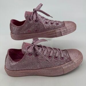 Converse Chuck Taylor All Star Ox Pink Glitter Low Top Sneakers 162993C Womens 8